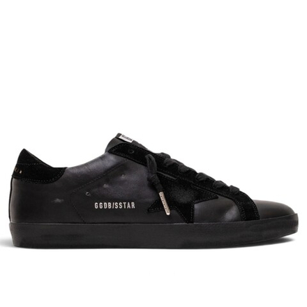 Men's Super-Star in black nappa with suede details and black foxing