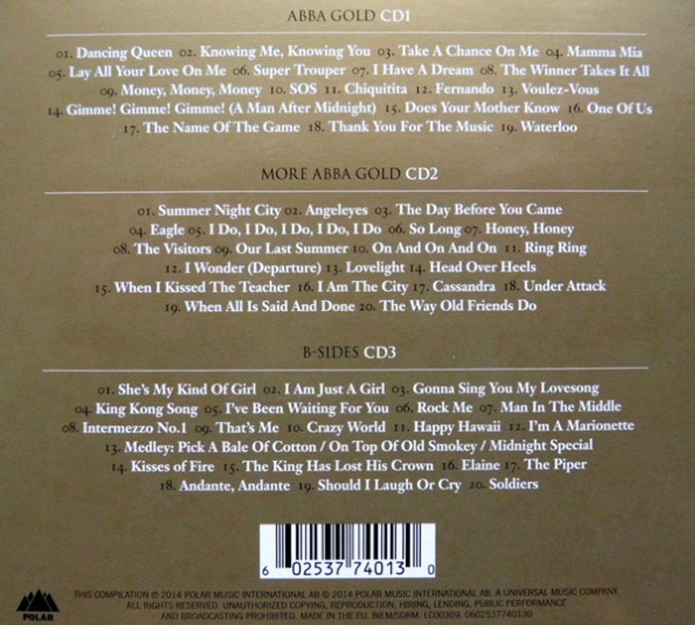 ABBA / Gold (Greatest Hits)(40th Anniversary Edition)(3CD)