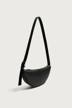 ZARA СУМКА С ПЛЕЧЕВЫМ РЕМНЁМ И ПРЯЖКОЙ, ЧЕРНЫЙ