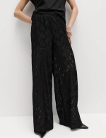 Брюки с широкими штанинами и кружевными деталями - MARKS&SPENCER
