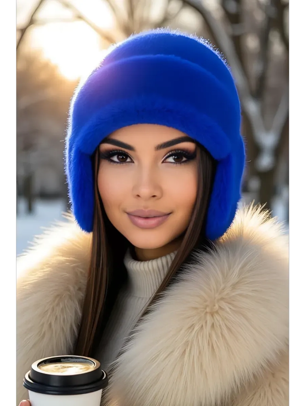 шапка ушанка зимняя пушистая