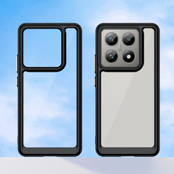 Прозрачный чехол с усиленными рамками черного цвета для Xiaomi 14T и 14T Pro, увеличенные защитные свойства