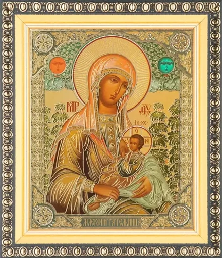 Икона БМ "Млекопитательница", вид 2, 10х12 в раме 13х15