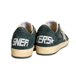 Женские кеды Golden Goose Ball Star in Green suede with Silver glitter star