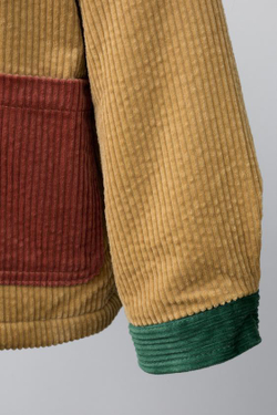 ZARA ВЕЛЬВЕТОВАЯ КУРТКА COLORBLOCK С МЕХОВОЙ ПОДКЛАДКОЙ, ГОРЧИЧНЫЙ