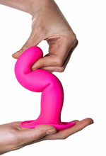 Ярко-розовый фаллоимитатор 17,5см двойной плотности Adrien Lastic Hitsens 4 Pink