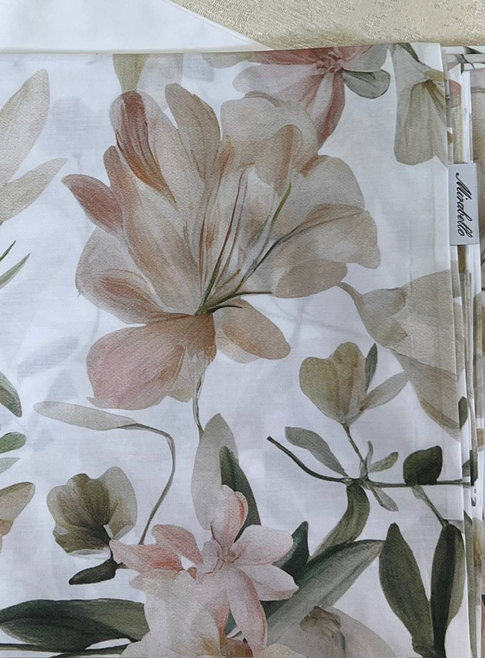 Постельное белье 2 спальное евро Mirabello Clematis серо-розовое