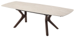 Стол М-City DISAUR КИРАН (KIRAN) 180 см - 260 см раскладной MATTE SICILY BEIGE SOLID CERAMIC, Орех темный