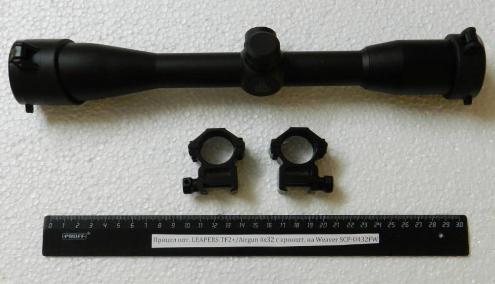 Прицел оптический LEAPERS TF2+/Airgun 4х32 с кронштейном на Weaver