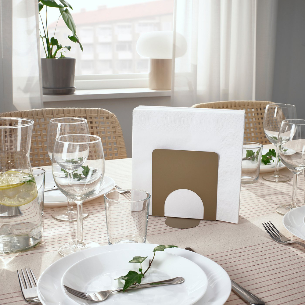IKEA SKOGSRÖR  (ИКЕА СКОГСРЁР)  -  Держатель для салфеток - светлый серо-коричневый 13x12 см