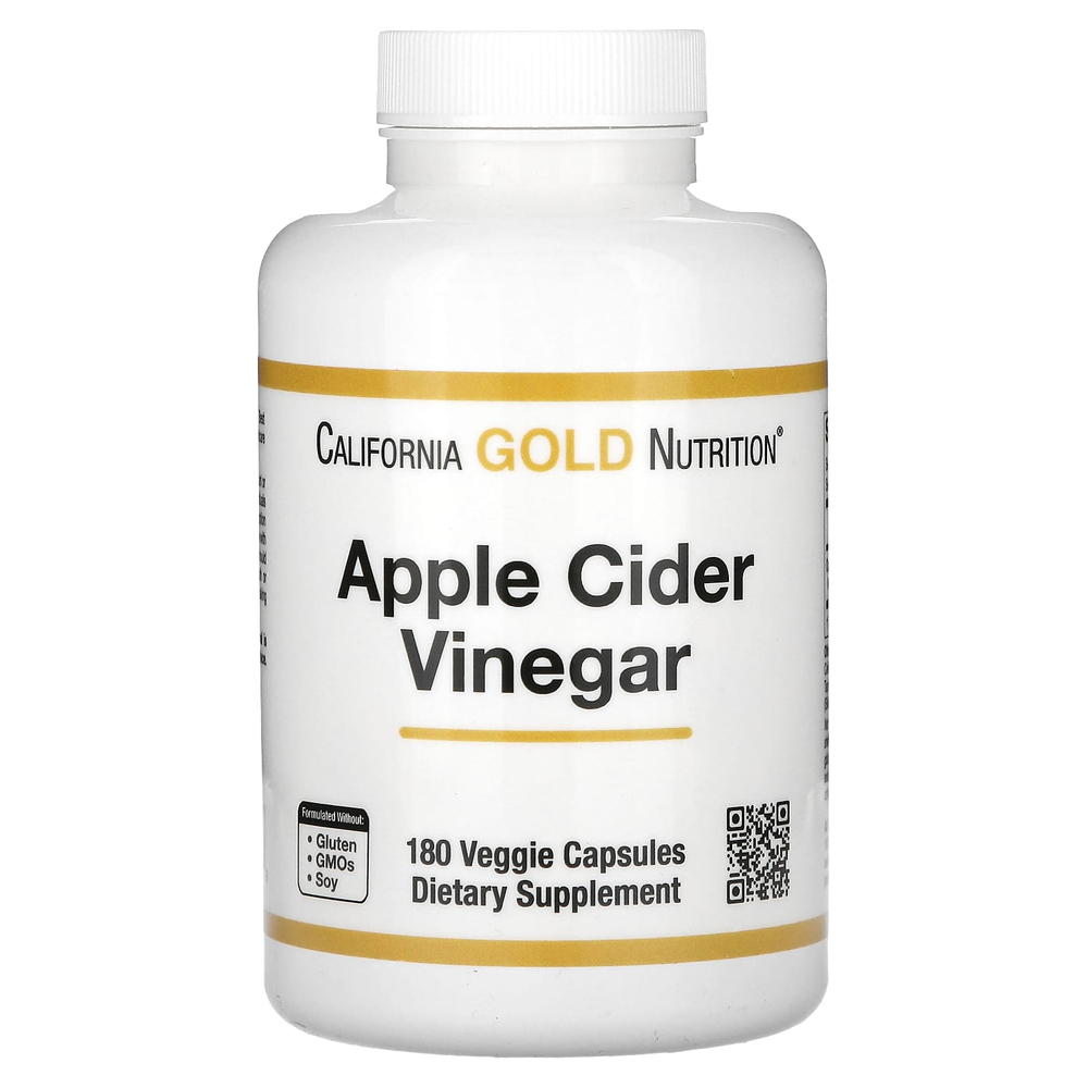 California Gold Nutrition, яблочный уксус, 180 растительных капсул (450 мг в 1 капсуле)