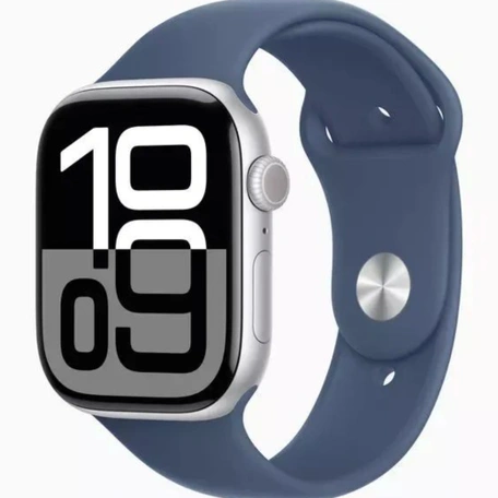 Умные часы Apple Watch S10 42 мм, Silver Aluminium, Denim Sport Band - S/M