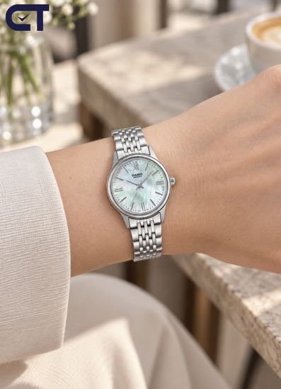 Casio BLS-100DS-2A General часы наручные женские — синий перламутровый циферблат, сапфировое стекло и WR50
