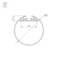 Профиль SL-ROUND-D60-2000 ANOD (Arlight, Алюминий) 019286