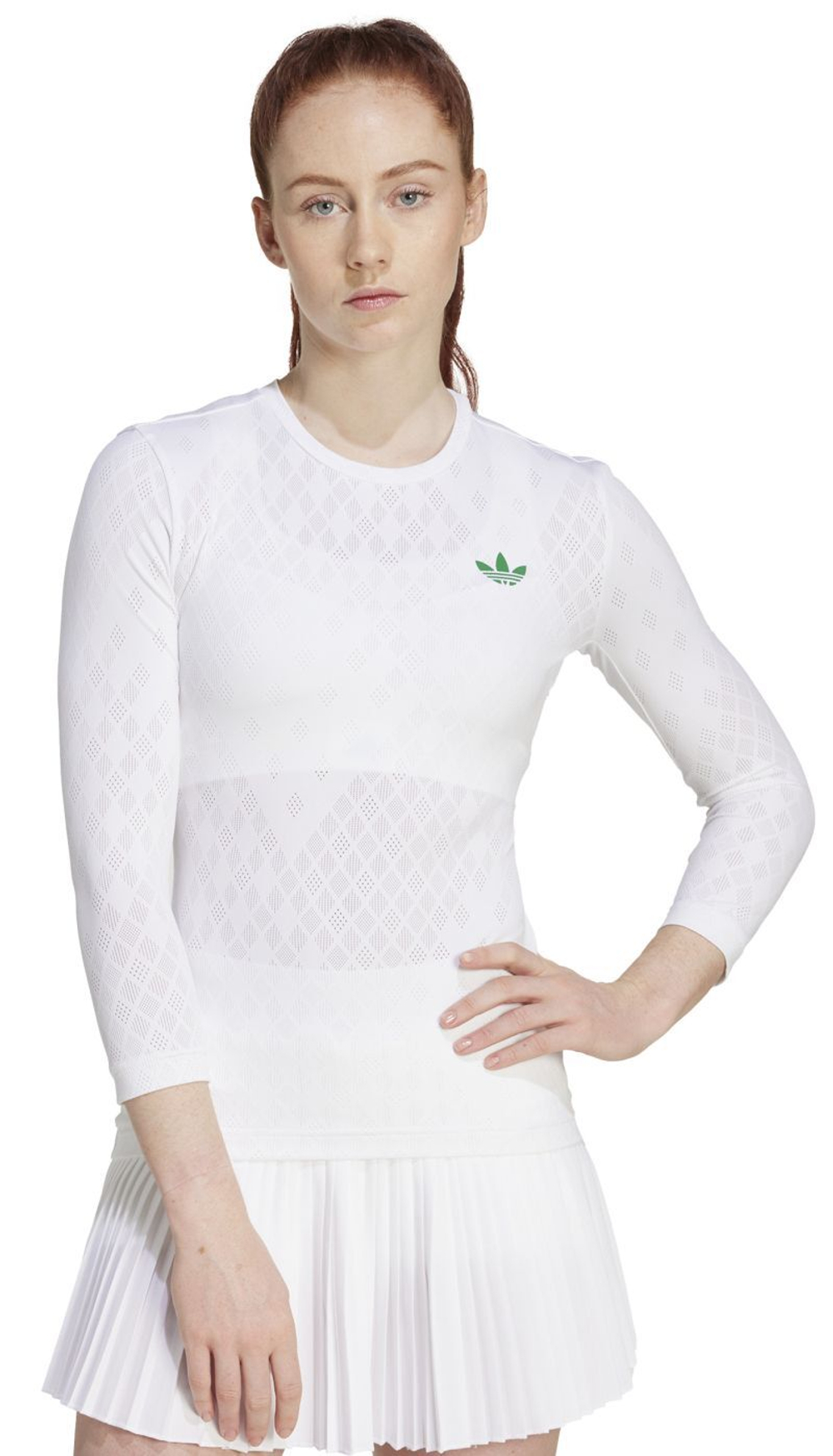 Женская теннисная футболка с длинным рукавом Adidas Pro Climacool 3/4 Long Sleeve - white