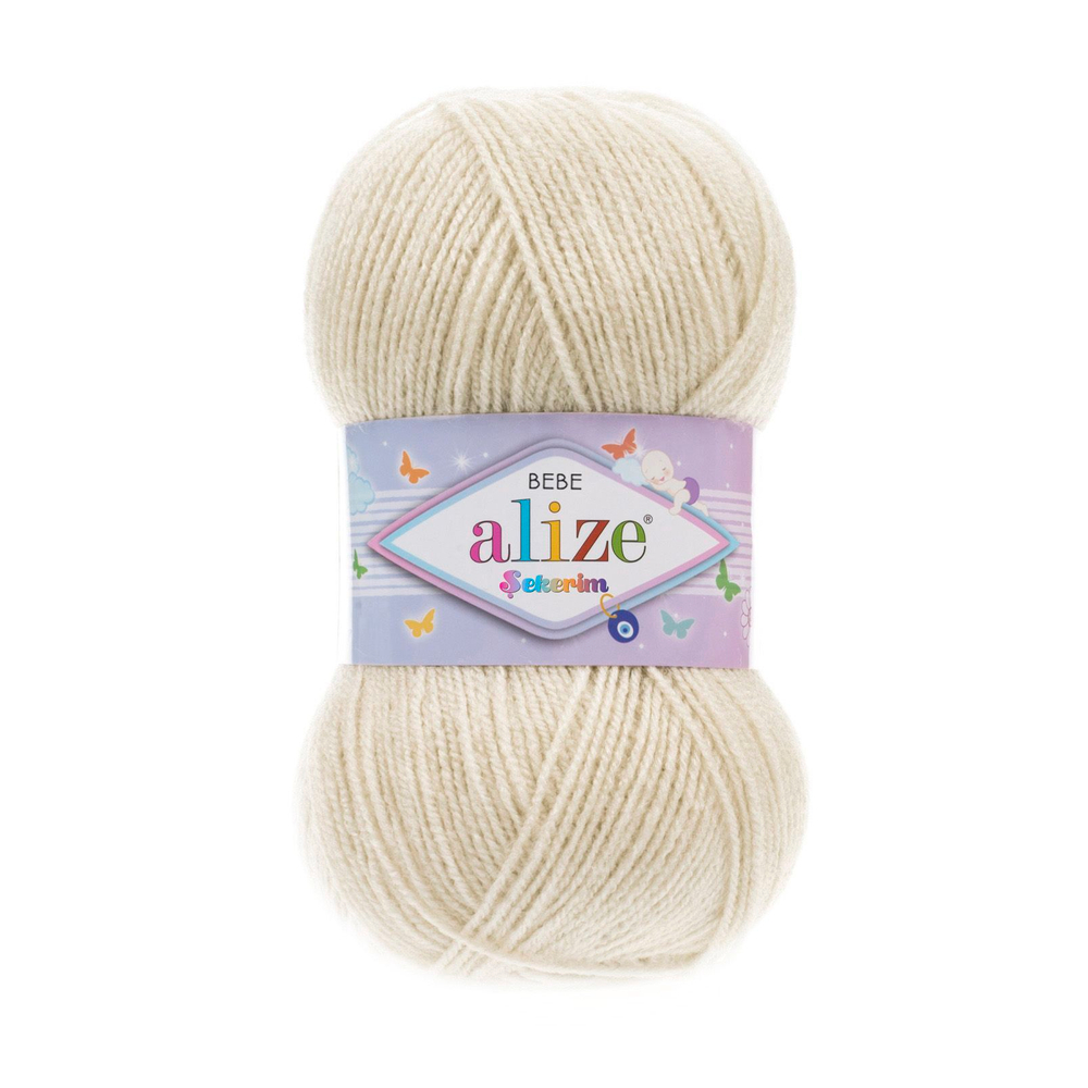 Секерим бэби (Sekerim bebe) пряжа Alize 100%акрил 5х100г/320м (599 слоновая кость)
