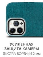 Мягкий тканевый чехол для IPHONE 13 PRO MAX / 12 PRO MAX с бархатной подкладкой и усиленной защитой камеры