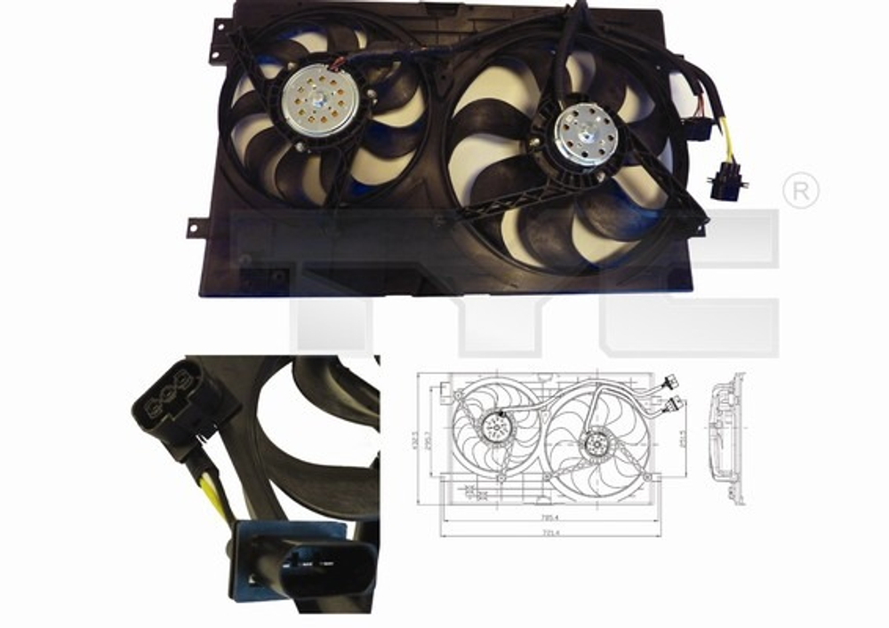 TYC - 8370024-TYC - Ventilator, hladenje motora