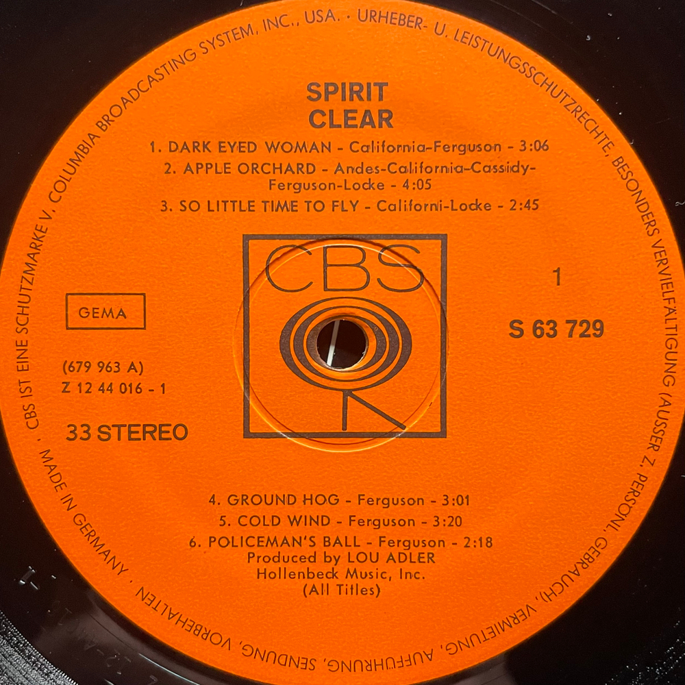 Spirit – Clear (Германия 1969г.)