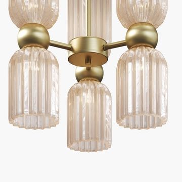 Подвесной светильник 6*Е14 MOD302PL-06CG золото/коньячный Antic Modern Maytoni