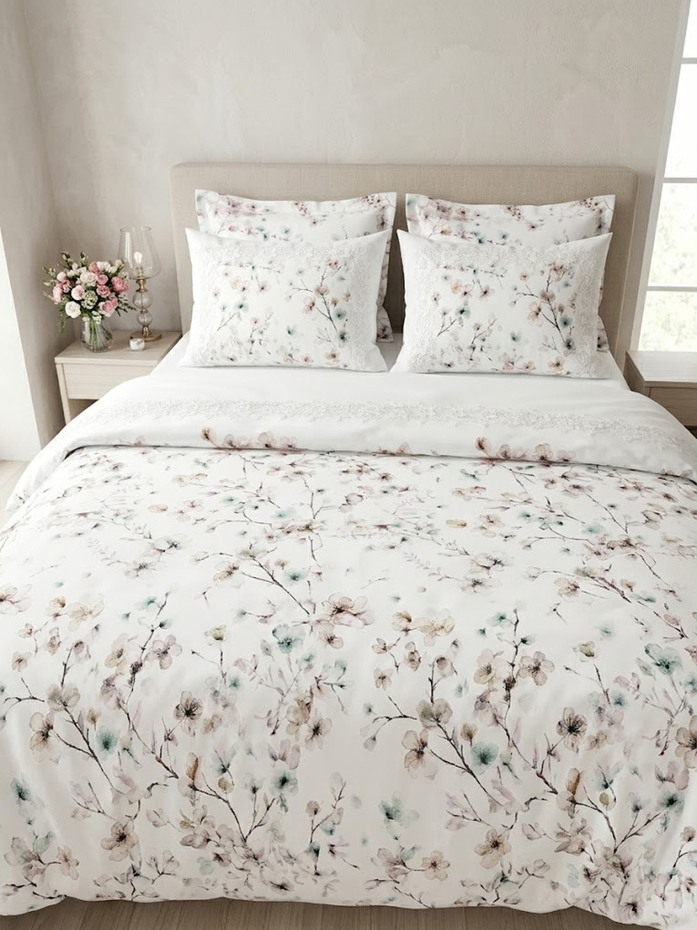Gelin Home КПБ 6 пр. ZENAN зелёный цвет пододеяльник 200*220, простынь 240*260, наволочки 50*70 2шт, декоративные наволочки 50*70 2шт GLNN545 — фото 1