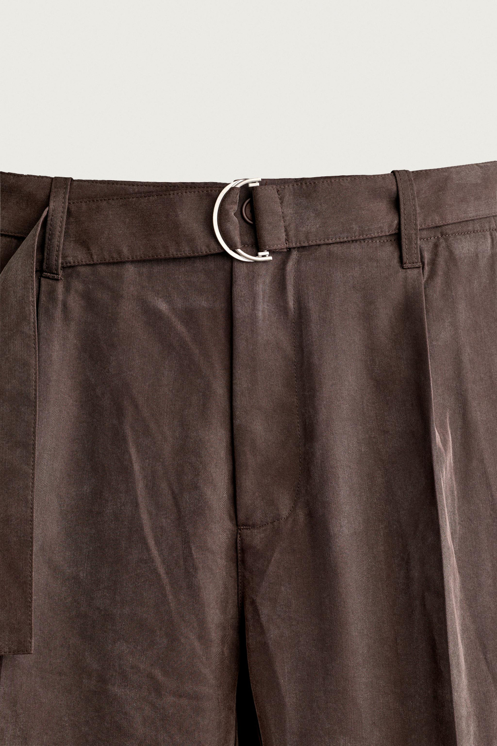 БРЮКИ RELAXED FIT ИЗ СТРУЯЩЕЙСЯ ТКАНИ С РЕМНЕМ — ZARA
