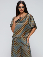 Костюм летний шелковый "ART SILK", 713.9060.09.13, цвет ромб шоколад