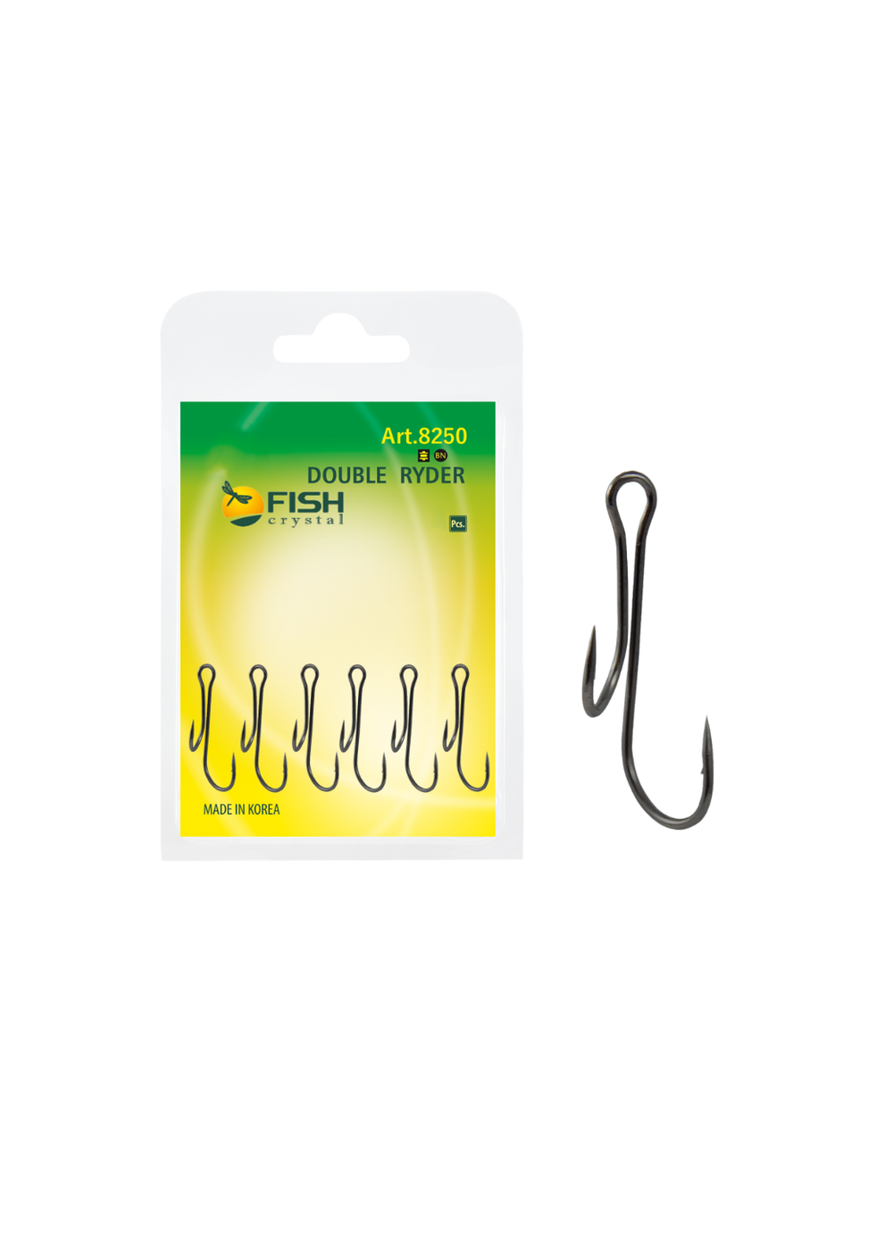 Крючок рыболовный Fish Crystal Двойной Живцовый Double RYDER 8250 №1/0