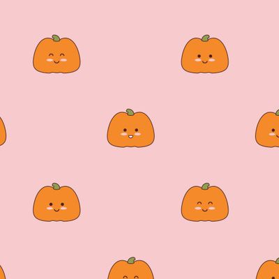 Buy fabric autumn harvest pumpkins kawaii pink