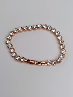 Браслет-дорожка Классик с белыми кристаллами Swarovski