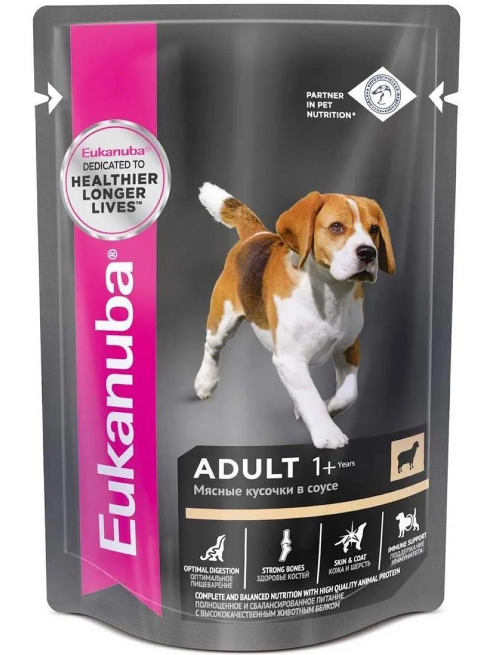EUK Dog пауч 100г*6шт Для собак (Говядина, курица, ягненок)