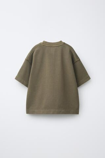 ZARA ФУТБОЛКА GARMENT DYE, ХАКИ