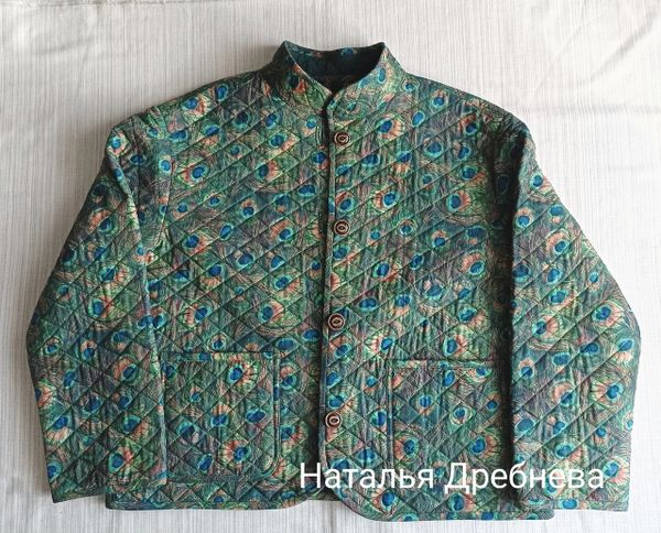 ПЕРО ПАВЛИНА, ОТРЕЗ 50 СМ, 100% хлопок Handmade Fabrics 10