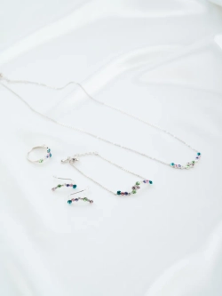Браслет Млечный путь с разноцветными кристаллами Swarovski