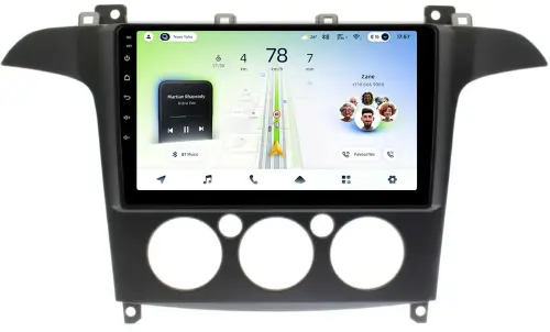 Магнитола для Ford S-Max, Galaxy 2 2006-2015 (кондиционер) - Teyes CC4L монитор 9" IPS, Android 14, Быстрая, Snapdragon 662, CarPlay, 4G SIM-слот