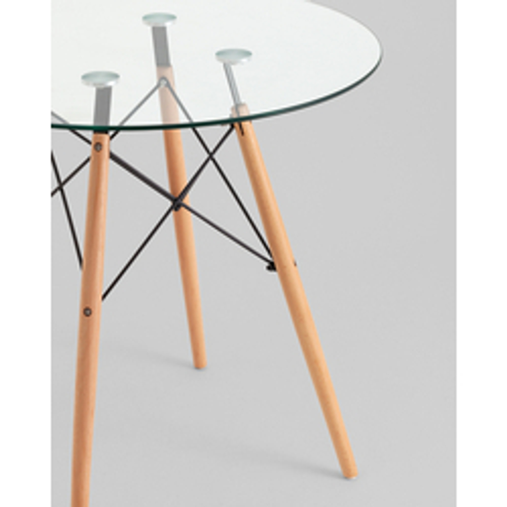 Стол Eames DSW NEW D80 стеклянный