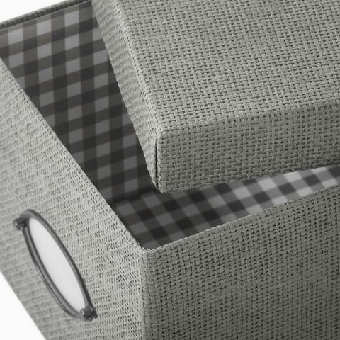 Коробка с крышкой IKEA KVARNVIK (КВАРНВИК), Серый, 18х25х15 см