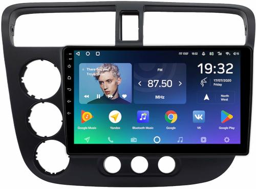 Магнитола для Honda Civic 7 2001-2005 левый руль - Teyes CC2 PLUS монитор 9" QLED, Android 10, Быстрая, SIM-слот