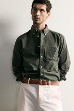 РУБАШКА REGULAR FIT ФАКТУРЫ ОКСФОРД — ZARA