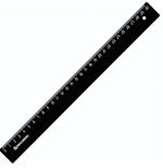 Линейка пластик 30см. черная (BRAUBERG)