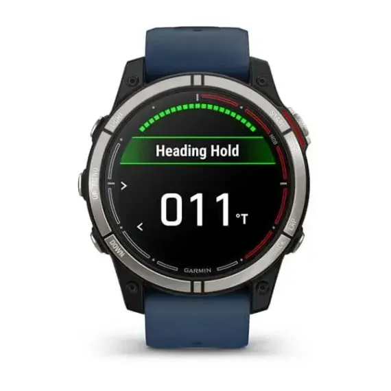 Garmin Quatix 7 Sapphire титановый с синим силиконовым ремешком