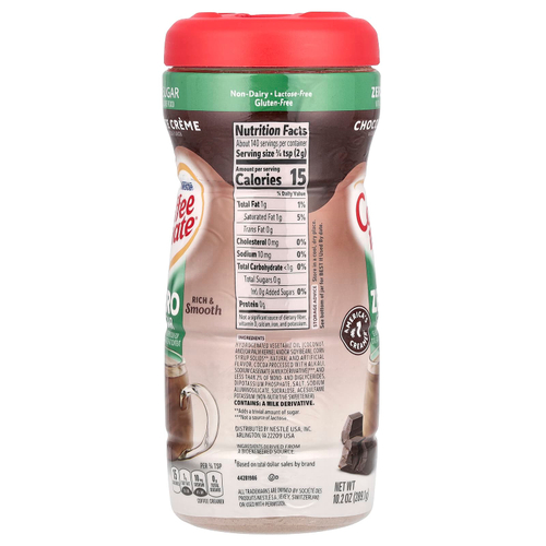 Coffee Mate, сухие сливки для кофе, без сахара, со вкусом шоколадного крема, 289,1 г (10,2 унции)