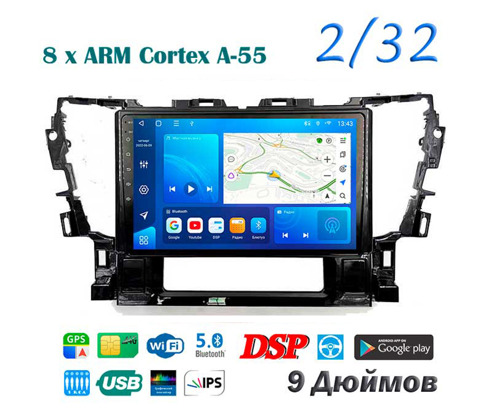 Topway TS18 2+32GB 8 ядер для Toyota Alphard 2015-2020