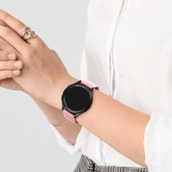 Ремешок из натуральной кожи розового цвета для смарт часов Samsung Galaxy Watch 45 и 46мм (размер крепления 22мм), серия YA Series от Dux Ducis