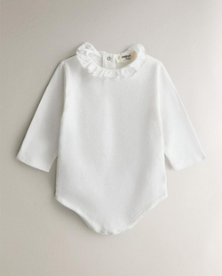 ZARA HOME ДЕТСКИЙ БОДИ, ЖЕЛТОВАТО-БЕЛЫЙ