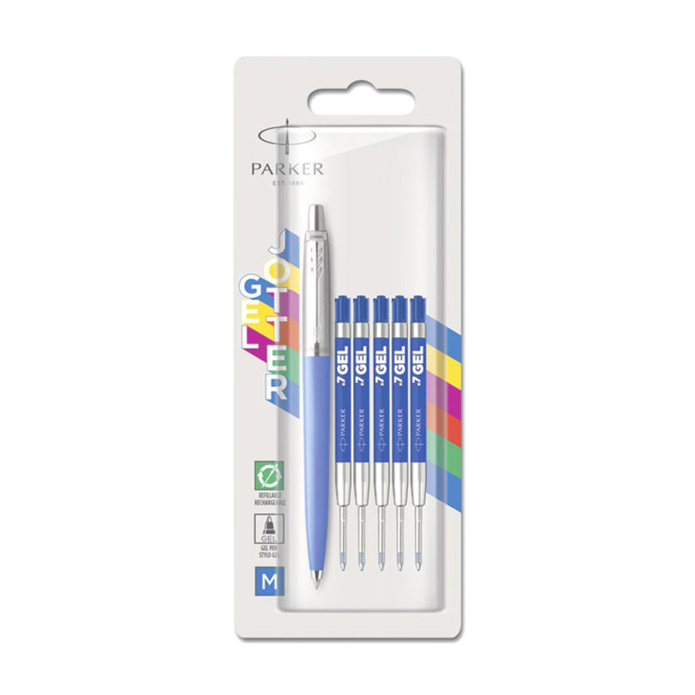 Набор Parker Jotter Original BTS (2141251) синий ручка гелевая M в компл.:стержень с синими чернилами 5шт блистер