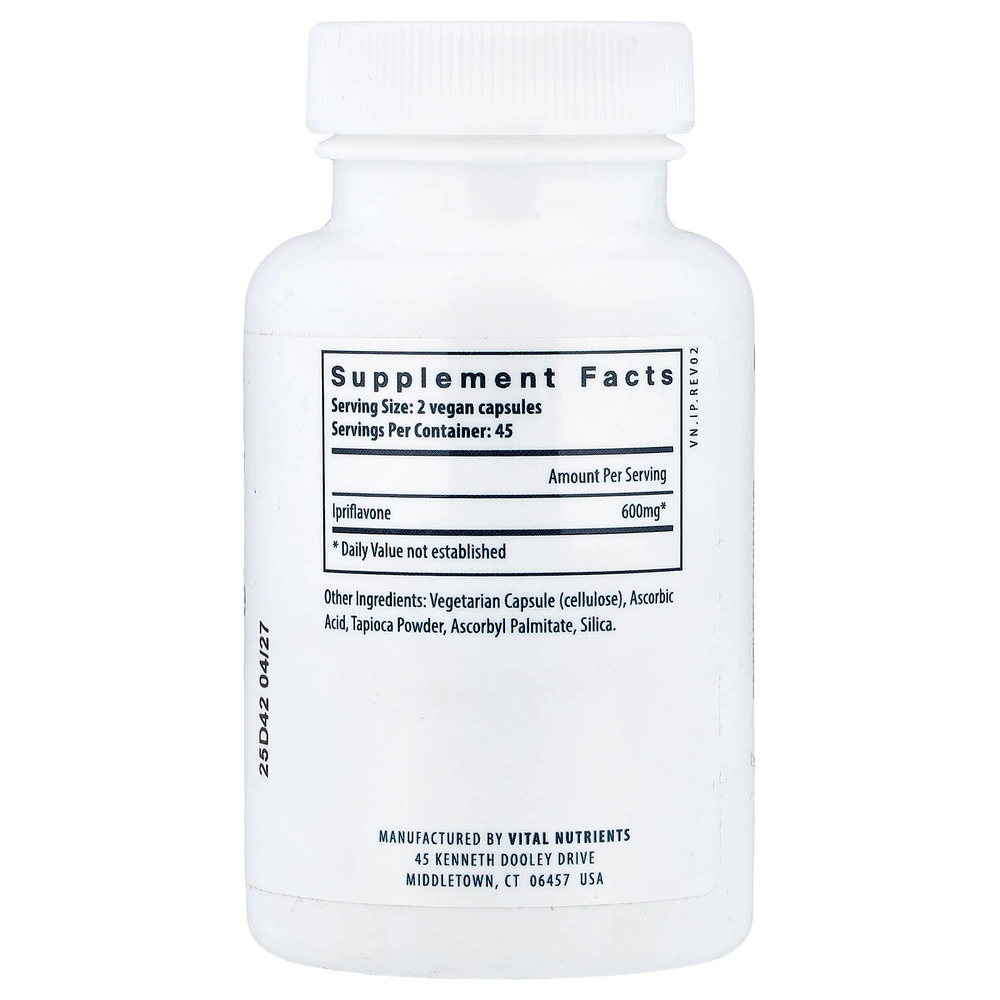 Vital Nutrients, иприфлавон, 90 веганских капсул (300 мг в 1 капсуле)