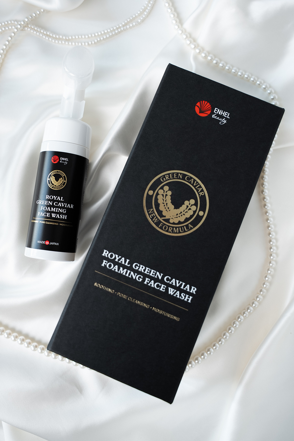Королевская пенка для умывания c зелёной икрой и нанощёточкой Enhel Beauty (ROYAL GREEN CAVIAR FOAMING FACE WASH)