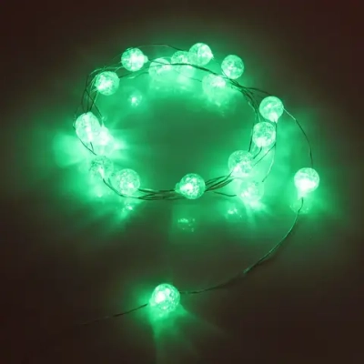 Гирлянда для дома «Жемчужина» на батарейках 2,0 м 20 ламп LED, d-1 см, 3 реж, IP-20, Зеленый