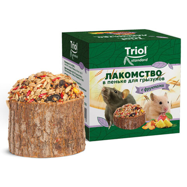 Triol Лакомство в пеньке с фруктами для грызунов 70 г